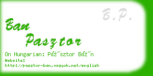 ban pasztor business card